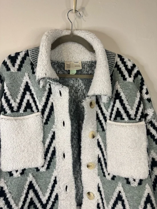 Daily Practice by Anthropologie Zig-Zag Sherpa Jacket Small - Picture 4 of 10